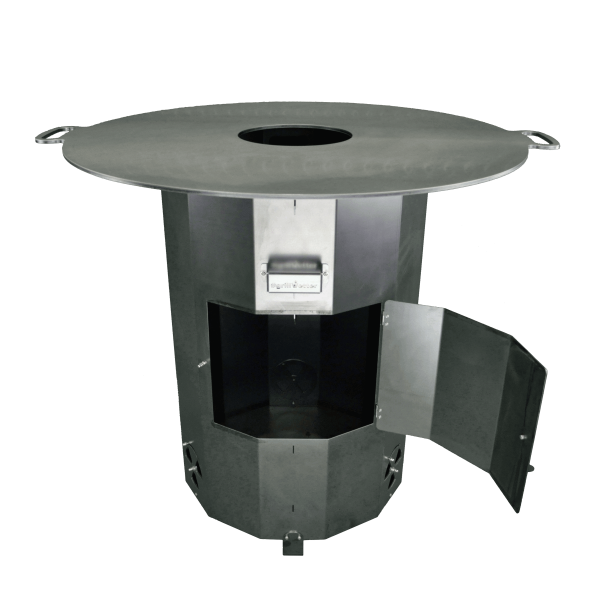 #grillWetter Set 2 - Feuertonne Deluxe Corten mit Feuerplatte 8mm